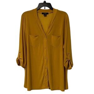 ⚡️ 3 for $20 ⚡️ Liz McCoy 3/4 Sleeve Mustard Yellow Top